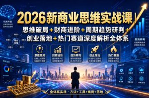 2026新商业思维实战课|思维破局+财商进阶+周期趋势研判+创业落地+热门赛道深度解析全体系-赚钱驿站