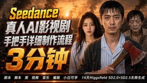 3分钟真人AI影视剧怎么做？SD 2.0手把手完整制作流程｜Higgsfield 14天SD 2.0/2.5无限生成-赚钱驿站