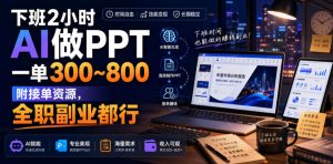 下班2小时AI做PPT,一单300~800,附接单资源,全职副业都行【揭秘】-赚钱驿站