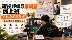短视频编导集训营线上班，手把手实操带冻，投放才是短视频获客的核心-赚钱驿站
