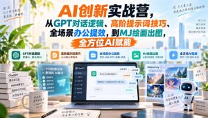 AI创新实战营，从GPT对话逻辑、高阶提示词技巧、全场景办公提效，到MJ绘画出图，全方位AI赋能-赚钱驿站