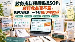 教务资料项目实操SOP,项目收益真不差,执行力拉满,一个月搞几W的收益-赚钱驿站