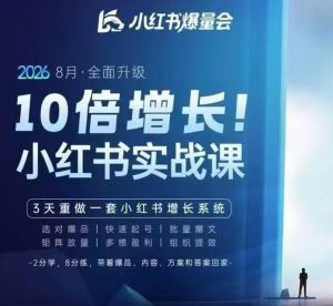 戴小胖·8月28-30号线下课视频20小时,小红书爆量会实战课,6大系统全新升级,3天重做一套小红书增长系统(更新0914)-赚钱驿站