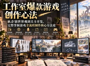 工作室爆款游戏创作心法|从企划世界观到关卡开发,完整掌握游戏全流程制作核心方法论-赚钱驿站