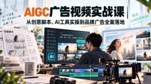 AIGC广告视频实战课｜从创意脚本、AI工具实操到品牌广告全案落地-赚钱驿站