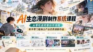 AI生态漫剧制作系统课程，从零吃透完整创作流程，新手零门槛独立产出优质漫剧作品-赚钱驿站