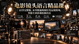 电影镜头语言精品课|18节完整版,从零精通构图灯光运镜转场,掌握专业影视拍摄技法-赚钱驿站