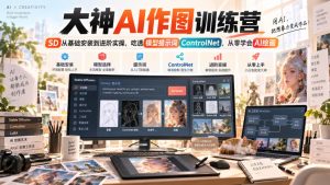 大神AI作图训练营,SD从基础安装到进阶实操,吃透模型提示词ControlNet,从零学会AI绘画-赚钱驿站