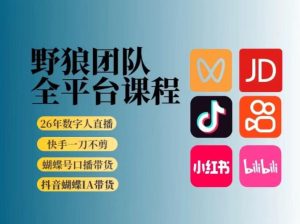 野狼团队2026新版全平台短视频带货教学,打开流量突破口,开始Ai带货(更新0903)-赚钱驿站