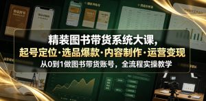 精装图书带货系统大课，起号定位・选品爆款・内容制作・运营变现，从0到1做图书带货账号，全流程实操教学（更新）-赚钱驿站