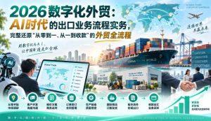 2026数字化外贸:AI时代的出口业务流程实务,完整还原”从零到一、从一到收款”的外贸全流程-赚钱驿站