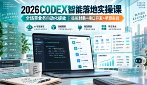 2026Codex智能落地实操课,全场景业务自动化提效,技能封装+接口开发+项目实战-赚钱驿站