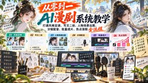 从零到一AI漫剧系统教学,打通风格定调、写文二创、人物场景出图、分镜配音、批量成片、热点涨粉全流程-赚钱驿站