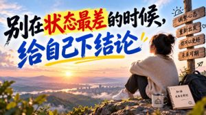 某公众号付费文章：别在状态最差的时候，给自己下结论-赚钱驿站