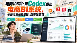 电商108将·用Codex做出电商BI系统，无需深厚编程基础，跟着做即可-赚钱驿站