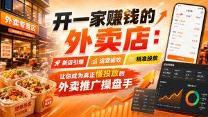 开一家賺钱的外卖店：新店引爆·运营提效·精准投放，让你成为真正懂投放的外卖推广操盘手-赚钱驿站