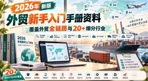 2026年新版外贸新手入门手册资料，覆盖外贸全链路与20+细分行业-赚钱驿站
