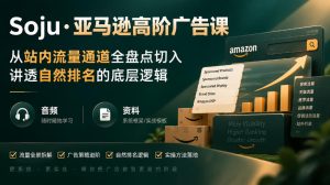 亚马逊高阶广告课,从站内流量通道全盘点切入,讲透自然排名的底层逻辑(直播+音频+资料)-赚钱驿站