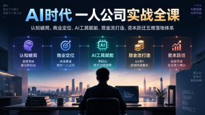 AI时代一人公司实战全课｜认知破局、商业定位、AI工具赋能、现金流打造、资本跃迁五维落地体系-赚钱驿站