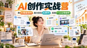AI创作实战营，用AI赋能创作，助力你在AI时代，实现一人公司创作-赚钱驿站