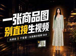 女装AI视频总翻车?问题不在提示词,女装展示视频Skill先锁定5个变量!-赚钱驿站
