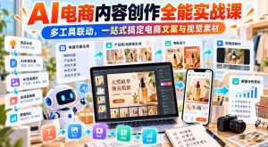 【无水印】AI电商内容创作全能实战课|多工具联动,一站式搞定电商文案与视觉素材-赚钱驿站