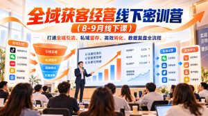全域获客经营线下密训营(8-9月线下课),打通全域引流、私域留存、高效转化、数据复盘全流程-赚钱驿站