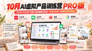 10月AI虚拟产品训练营PRO版,小红书+公众号+社群+朋友圈联动玩法,手把手带你一起赚到明年的钱!(更新1029)-赚钱驿站