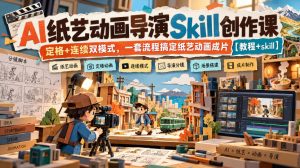 AI纸艺动画导演Skill创作课|定格+连续双模式,一套流程搞定纸艺动画成片【教程+skill】-赚钱驿站