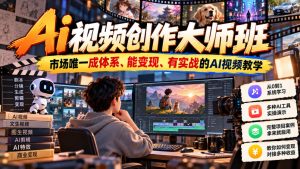 Ai视频创作大师班，市场唯一成体系、能变现、有实战的AI视频教学（更新2026）-赚钱驿站