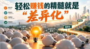 某公众号付费文章:轻松賺钱的精髓就是“差异化”-赚钱驿站