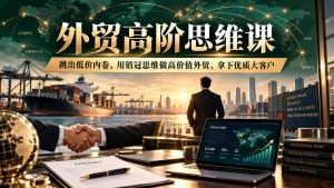 外贸高阶思维课,跳出低价内卷,用销冠思维做高价值外贸,拿下优质大客户-赚钱驿站