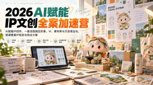 2026AI赋能ip文创全案加速营,AI赋能IP创作,一套流程搞定形象、VI、素材库与文创商业化,搭建整套IP视觉与商业方案-赚钱驿站