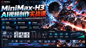 MiniMax-H3 AI视频创作实战课,掌握AI短剧、高燃打斗动画、人物表演、8-12G低显存优化与全自动视频生成工作流-赚钱驿站