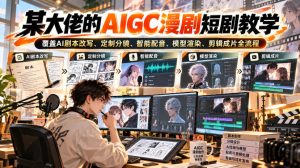 某大佬的AIGC漫剧短剧教学,覆盖AI剧本改写、定制分镜、智能配音、模型渲染、剪辑成片全流程-赚钱驿站