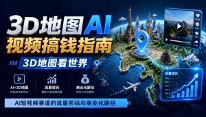 3D地图AI视频搞钱指南，3D地图看世界，AI短视频赛道的流量密码与商业化路径【文档】-赚钱驿站