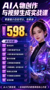 抖音5W粉丝博主的AI真人日系女孩制作教学，AI人物创作与视频生成实战课，新手也能快速起号涨粉变现（更新1002）-赚钱驿站